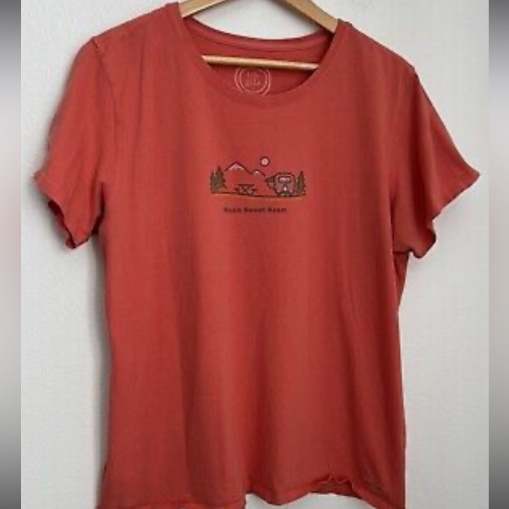 Life is good | Top | “Roam Sweet Roam” | Orange short sleeve Tee | Wmn size Med